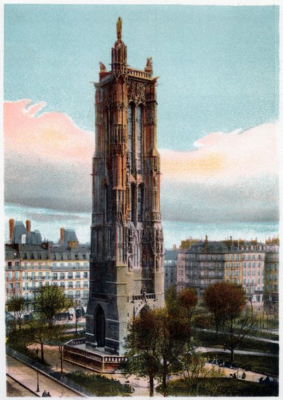 Saint-Jacques Tower, Paříž, c1900 od Unbekannt