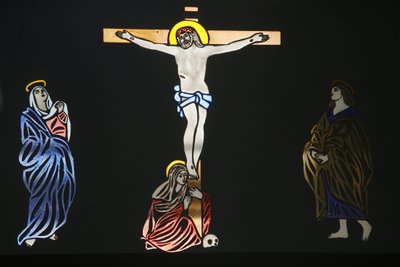 Předloha koptského kostela svatého Antonína: Ježíš na kříži, Jeruzalém, Izrael od Unbekannt