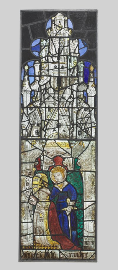 Svatá Kateřina s klečícím mužským dárcem, 1400s. od Unbekannt