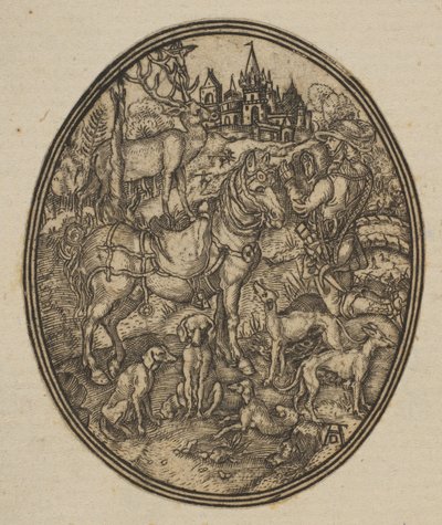 Saint Eustace zmenšený reverzní opis v oval.n.d. od Unbekannt