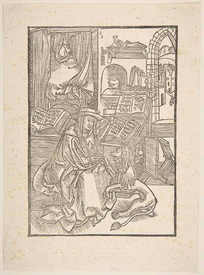 Saint Jerome Extracting a Thorn from the Lions Foot, Lyons, 1508 copy.n.d. od Unbekannt