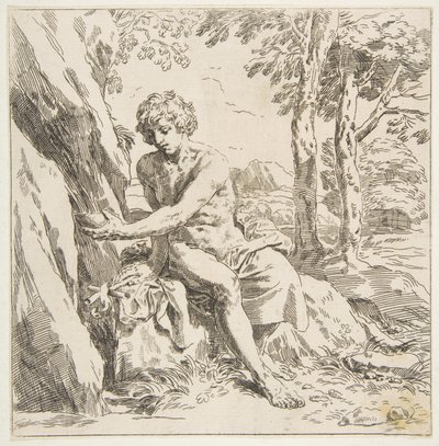 Svatý Jan Křtitel v poušti, obrácená kopie podle Cantariniho, ca. 1637-1639 nebo později. od Unbekannt
