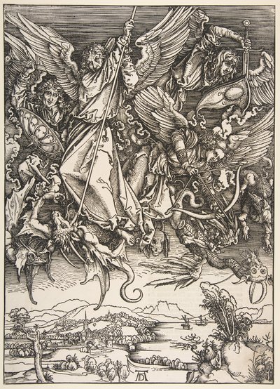 Saint Michael Fighting the Dragon, z Apokalypsy, 1498. od Unbekannt