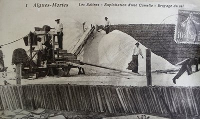 Saltworks, Camargue, Aigues-Mortes, Provenece, Francie (č/b foto) od Unbekannt