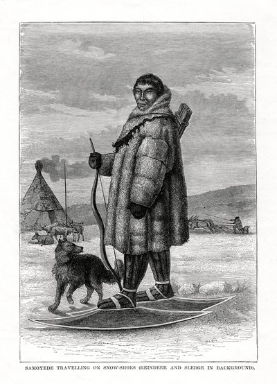 Samojede na sněžnicích, Rusko, 1877 od Unbekannt