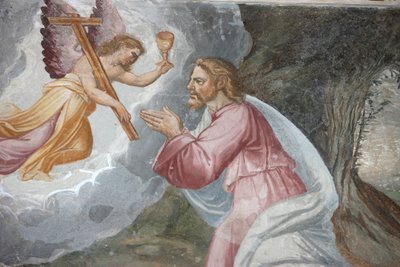 Kostel San Jeronimo. Ježíš se modlí v Getsemanské zahradě na Olivové hoře Madrid Španělsko od Unbekannt