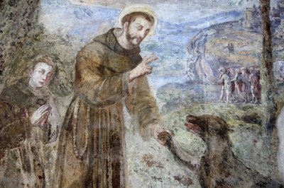 Klášter Santa Chiara, Neapol Detail fresky: SFrancesco, Neapol, Itálie od Unbekannt