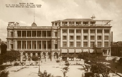 Santiago de Cuba – společnost San Carlos a hotel Casa Granda, c1920. od Unbekannt