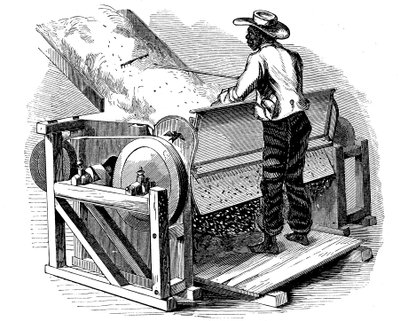 Saw gin na čištění bavlny provozovaný bosým černým dělníkem, jižní USA, 1865 od Unbekannt