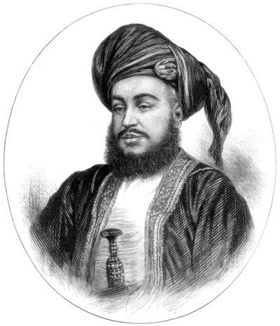 Sayyid Barghash Bin Said, sultán ze Zanzibaru, 1875 od Unbekannt