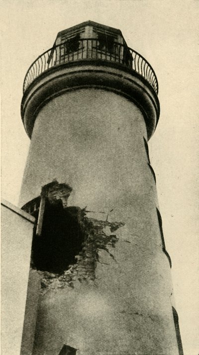 Maják Scarborough zasažen německou bombou, první světová válka, prosinec 1914, c1920. od Unbekannt