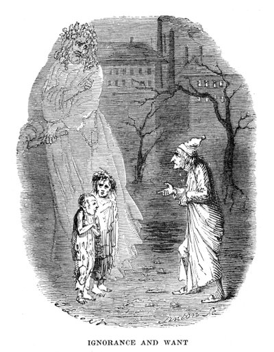 Scéna z Vánoční koledy od Charlese Dickense, 1843 od Unbekannt