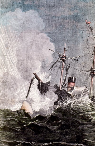 Scéna z Julese Vernese Ze Země na Měsíc, 1865 od Unbekannt