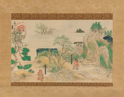 Scéna z The Illustrated Legends of Jin’oji Temple Jin’oji engi emaki, počátek 14. století. od Unbekannt