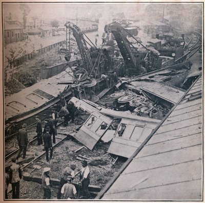 Scéna hrozného železničního neštěstí v Salisbury, 1906 od Unbekannt