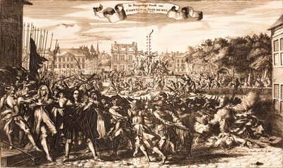 Scéna davu vraždícího Cornelise a Johana de Witta, Haag, 20. srpna 1672, 1675. od Unbekannt