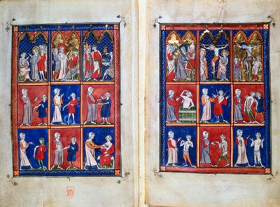 Scény ze života Krista a lékaři s pacienty, c1300 od Unbekannt