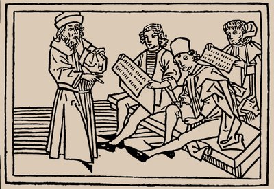 Školní lekce. Ze Speculum Vitae Humanae od Rodericus Zamorensis, 1479. od Unbekannt