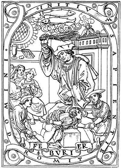 Školák, který do něj vrazil vědomosti břízou, 1526 od Unbekannt