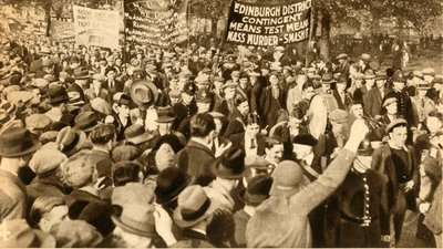 Skotští demonstranti, protesty Means Test, Hyde Park, Londýn, 1932, 1933. od Unbekannt
