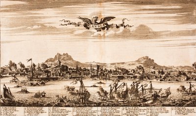 Seabattle během obléhání Candie From: Scene of War, 1675. od Unbekannt