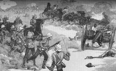 Druhá bitva o Kassassin 9. září: Zajetí dvou Kruppových děl královskou námořní pěchotou, c1882 od Unbekannt