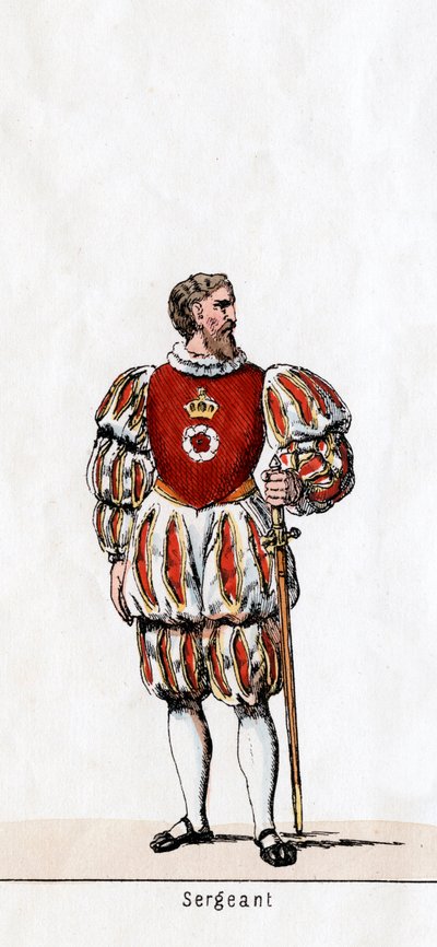 Seržant, kostýmní návrhář pro Shakespearovu hru, Jindřich VIII., 19. století od Unbekannt