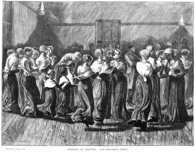 Shakers tančí na setkání, Lebanon Springs, New York, USA, 1870 od Unbekannt