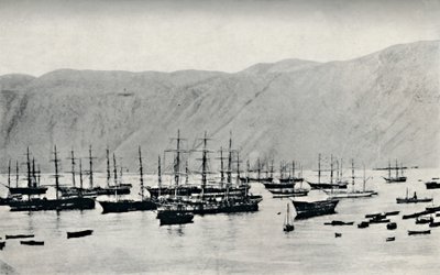 Loď čekající na náklad dusičnanů v Iquique, 1911 od Unbekannt
