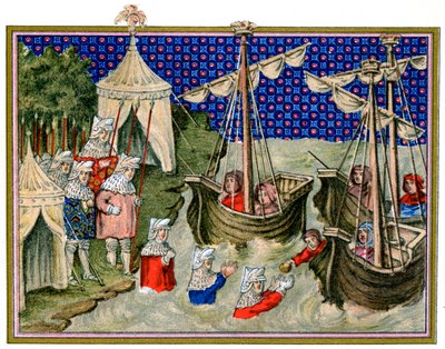 Lodě přivážející zásoby k anglickému hostiteli, kampaň Richarda II v Irsku, 1399, 1893 od Unbekannt