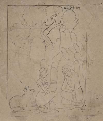 Shiva a Parvati v Mountain Grotto, ca. 1800. od Unbekannt