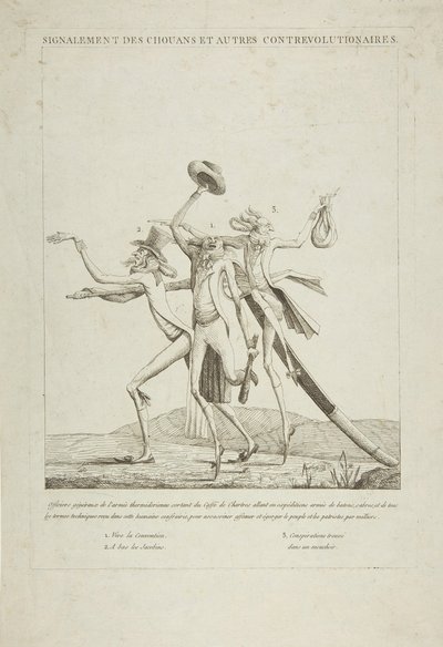 Popis Chouanů a dalších kontrarevolucionářů, ca. 1793. od Unbekannt