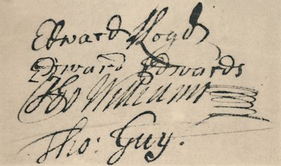 Podpis Edwarda Lloyda, 1692, 1928 od Unbekannt