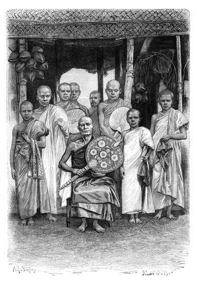 Singhalští buddhističtí kněží, Srí Lanka, 1895 od Unbekannt