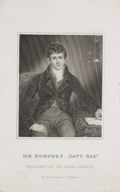 Sir Humphry Davy, anglický chemik, c 1824 od Unbekannt