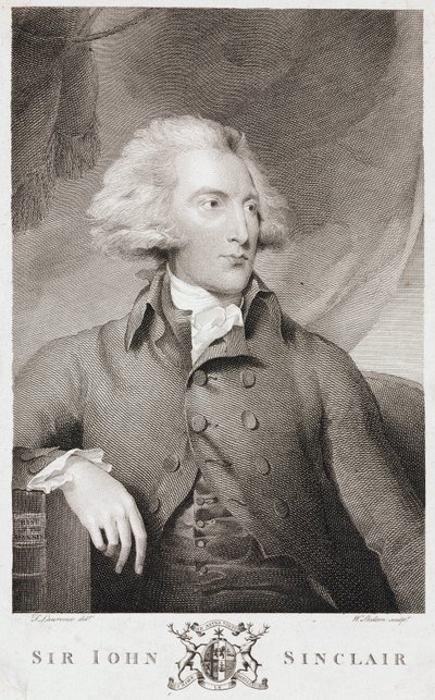 Sir John Sinclair, skotský zemědělský ekonom a statistik, c 1790 od Unbekannt