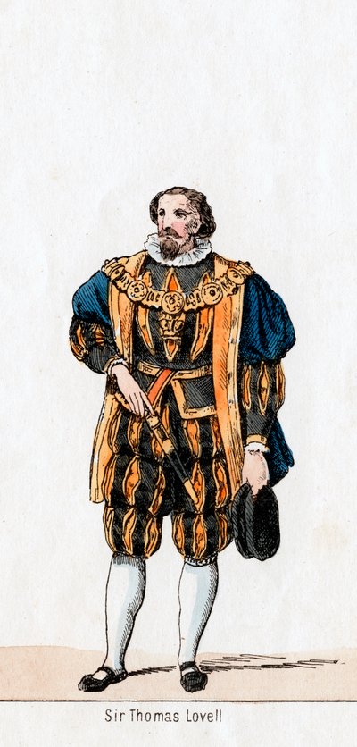 Sir Thomas Lovell, návrh kostýmů pro Shakespearovu hru, Jindřich VIII., 19. století od Unbekannt