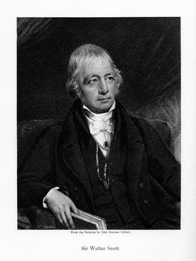 Sir Walter Scott, 1. Baronet, plodný skotský historický romanopisec a básník, 19. století od Unbekannt