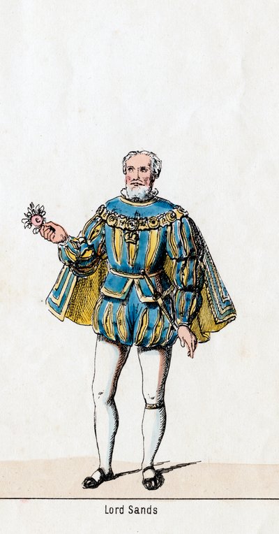 Sir William Sands, návrh kostýmů pro Shakespearovu hru, Jindřich VIII., 19. století od Unbekannt