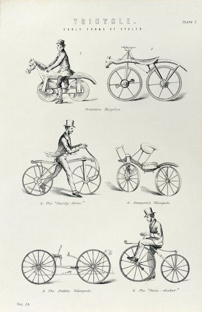 Šest raných forem kola, c1870 od Unbekannt
