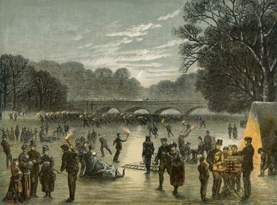 Bruslení na Serpentine v Hyde Parku, Londýn, c1850 od Unbekannt