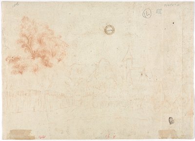 Skica vesnice verso, 18. století. od Unbekannt