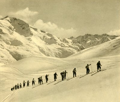 Lekce lyžování, Arlberg, Rakousko, c1935. od Unbekannt
