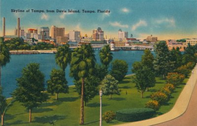 Panorama Tampy, z Davis Island, Tampa, Florida, c1940 od Unbekannt