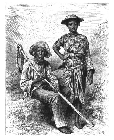 Snake Catcher and Charcoal Girl, Martinik, c1890 od Unbekannt