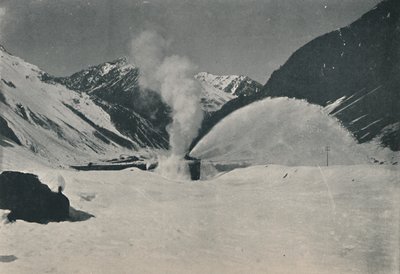 Sněžný pluh při práci v Andách, 1916 od Unbekannt