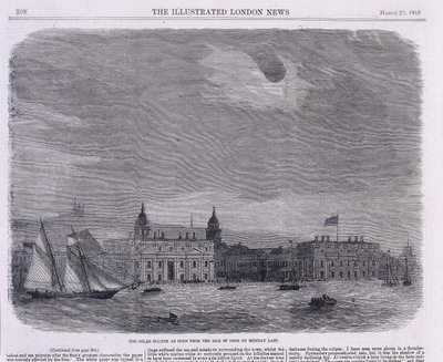 Zatmění Slunce nad Královskou observatoří, Greenwich, 1858 od Unbekannt