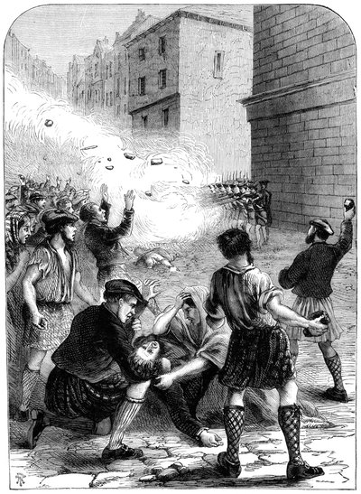 Vojáci střílející na výtržníky během povstání v Glasgow, 1706 19. století od Unbekannt