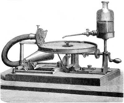 Disk pro záznam zvuku Kapalný akumulátor elektrického motoru, c1880 od Unbekannt