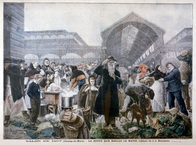 Stánek s polévkou na trhu Les Halles v dopoledních hodinách, 1897 od Unbekannt
